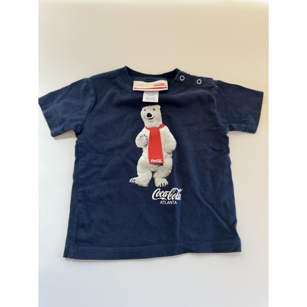 Coca-Cola Bear Baby T-Shirt Vintage Atlanta Navy Blue Size 6 Months